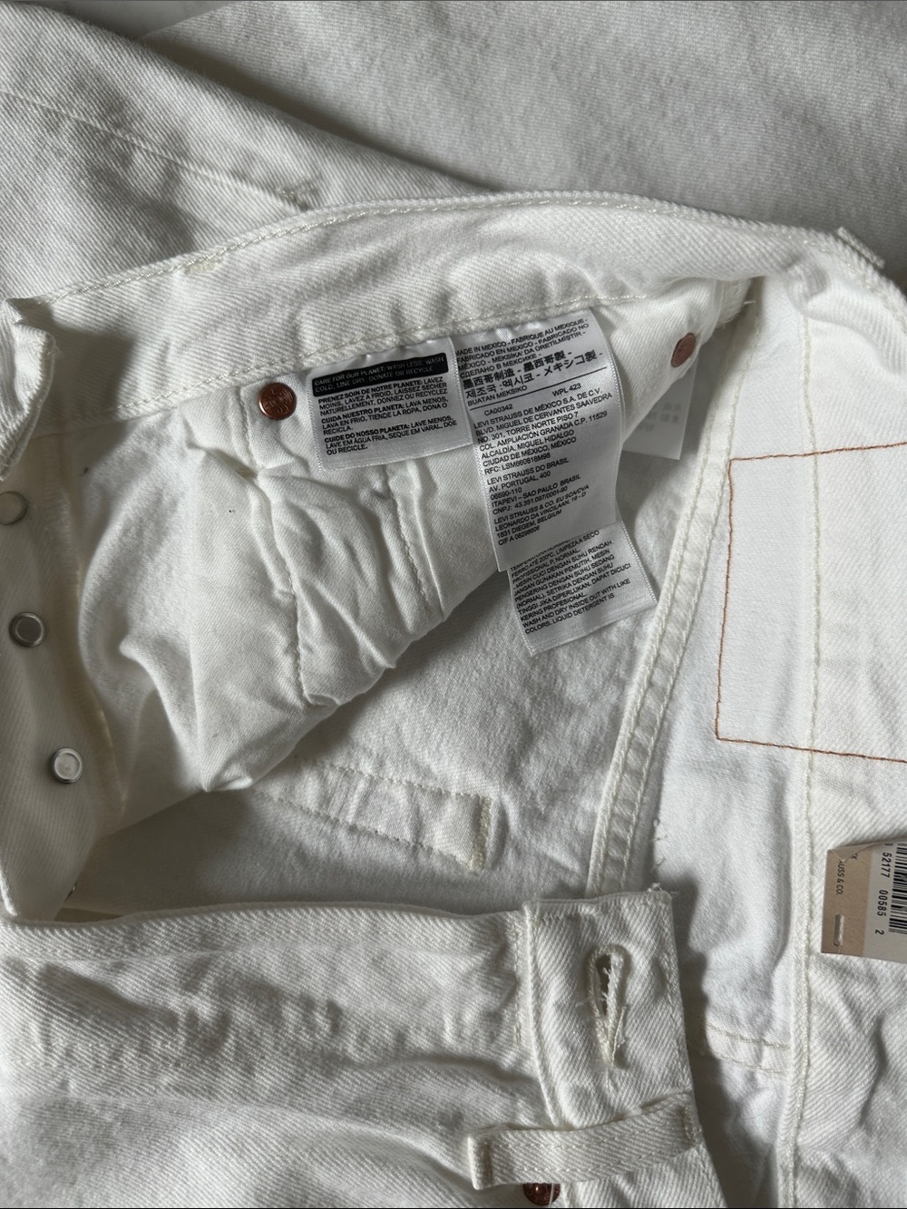 Levi's Straight Leg Men's Jeans - White - Picture 3 of 6